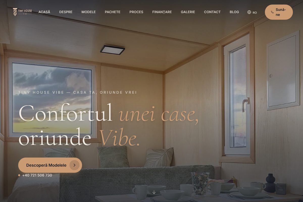 Tiny House Vibe Romania, website preview