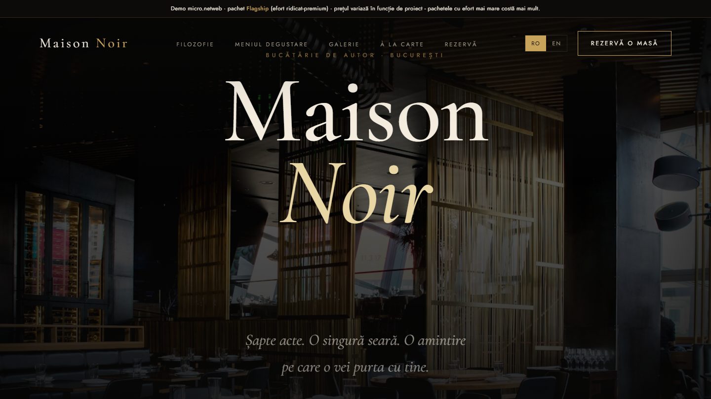 Exemplu Flagship - demo restaurant Maison Noir